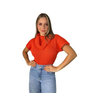 Imagem de Blusa Feminina Gola Alta Boba Tricot Inverno Manga Morcego - Calu Tric
