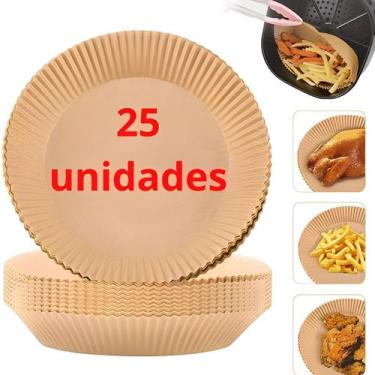 Imagem de Kit 25 Forro Descartável Airfryer Prova De Óleo Tapete Assar - ZEM