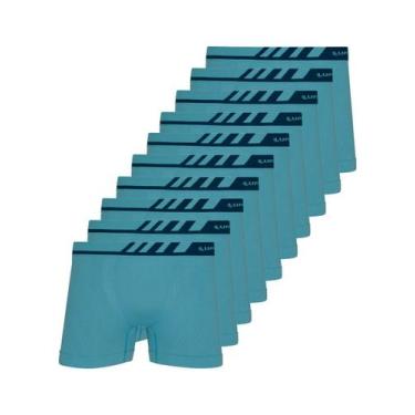 Imagem de Kit com 10 Cuecas Boxer Lupo 671-002, Azul, G