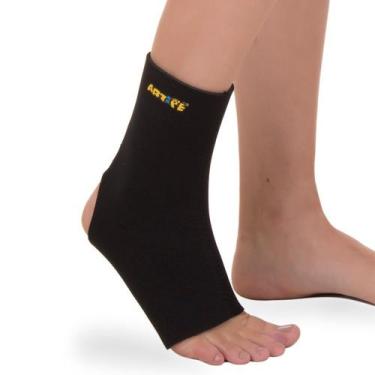 Imagem de Tornozeleira Ortopédica Longa Em Neoprene Bilateral Preto - Artipé, G