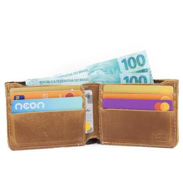Imagem de Carteira Masculina De Couro Porta Cartões Cédulas Notas Use Young - Pa