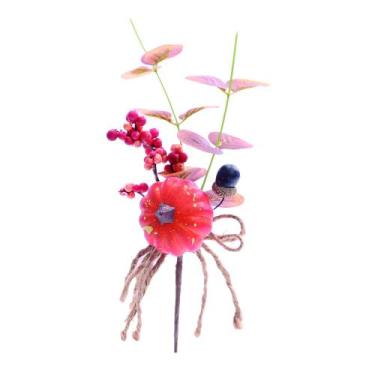 Imagem de Galho decorativo aboboras com mirtilo 27cm halloween - Cromus