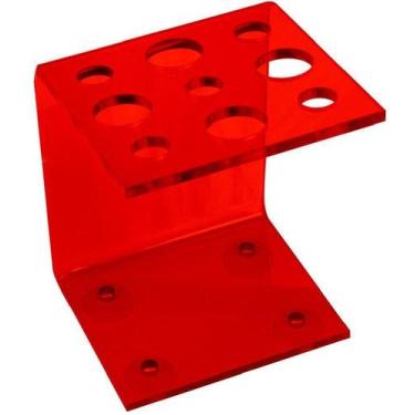 Imagem de Suporte Acrílico Vermelho 3mm para Tesouras Modelo Vertical - Santa Cl