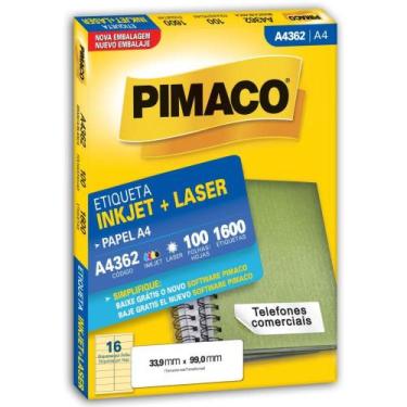 Imagem de Etiquetas A4 A4362 - 100 Folhas, 33,9 X 99 MM - Caixa com 1600 Etiquet