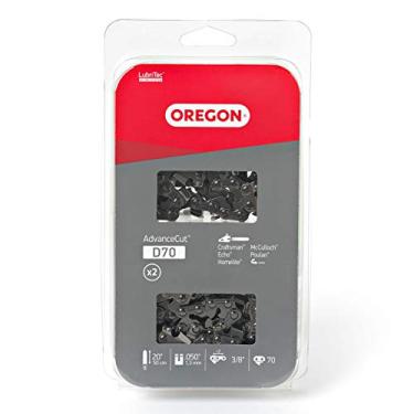Imagem de Oregon Corrente de motosserra D70T AdvanceCut para barra de 50 cm; serve para Echo CS600P, CS-680, CS-550EVL, Poulan 3400, Homelite XL 12 e Super XLAO e mais; 70 elos de direção (pacote com 2)