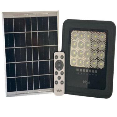 Imagem de Refletor Solar Branco Frio 50w 6500k Jardim Externo - Elgin