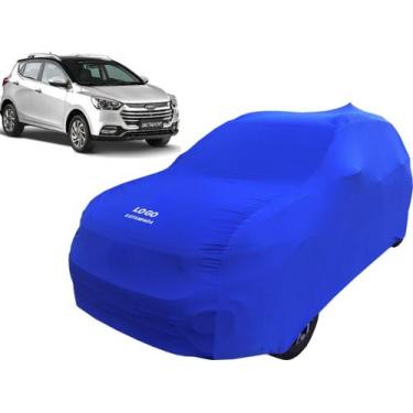 Imagem de Capa Sob Medida Para Carro De Tecido Helanca Lycra Jac T40 - Mz, Azul