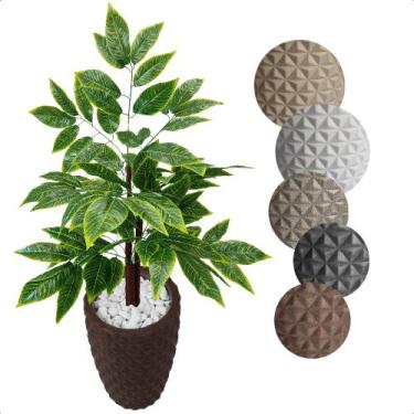 Imagem de Brasileirinho Planta Artificial com Vaso Decorativo - Flor de Mentirin