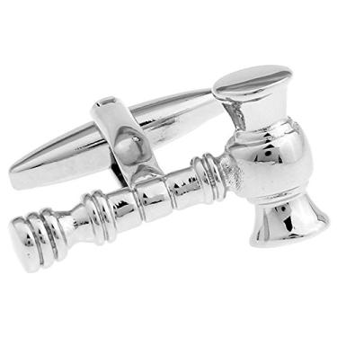 Imagem de Abotoaduras de lei Gavel Mallet Judge Advogado Mason Prata