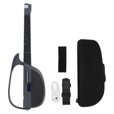 Imagem de Guitarra Inteligente Sem Cordas, Guitarra de Apoio de Viagem Dobrável, Com Bolsa de Armazenamento, Vários Estilos de Ritmo, Guitarra Sem Cordas para Adultos e Adolescentes (Cinza