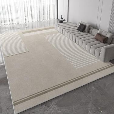 Imagem de Tapete cinza claro, luxuoso, com listras geométricas, para sala de estar, tapetes decorativos de tamanho grande, confortáveis, fáceis de limpar, para quarto, AX011, A, 300 x 400 cm