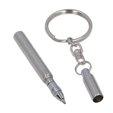 Imagem de Caneta de Bolso Retrátil de Aço Inoxidável Chaveiro Caneta Telescópica Mini Canetas Caneta de Assinatura Presente para Estudantes de Escritório de Negócios Professores Casamento