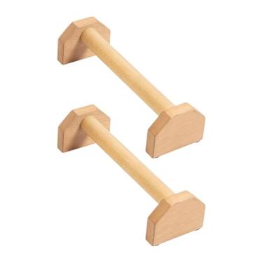 Imagem de Aymzbd 2 peças barras de flexão de fitness pranchas portáteis calistenia paralelos de madeira push up stands para casa exercício das mulheres dos homens, L