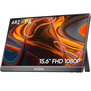 Imagem de Monitor Portátil ARZOPA 15,6'' FHD 1080P - Monitor Ultra Fino para Laptop com Suporte - Display IPS para PC, MAC, Celular, Xbox, PS5 - Conectividade USB C e HDMI -A1