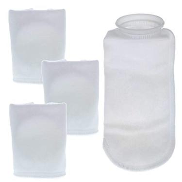 Imagem de Master Pet Supply Pacote com 4 meias de filtro premium para aquário, 200 mícrons, anel de 10 cm por 35 cm de comprimento – Sacos de filtragem de feltro para água doce, aquários de água salgada, tanques de peixes, lagoas de caras, recifes, cárter e transbordamento