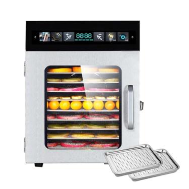 Imagem de Desidratadores de alimentos 8/12 camadas, máquina elétrica de desidratação de alimentos 20 ~ 30 kg, desidratador de alimentos secos para uso comercial e doméstico, 30~90℃/30.0-90.0 °C (com 2 bandejas