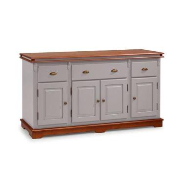 Imagem de Balcão Buffet 4 Portas 3 Gavetas Manchester 2048 Linz Móveis, Off Whit