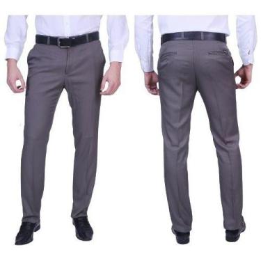 Imagem de Calça Social Amil Masculina Tecid Não Amassa Lançamento 1574, Caqui, 4