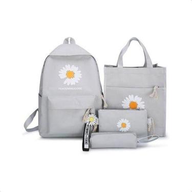 Imagem de Mochila Feminina Escolar Faculdade Bolsa Casual Chaveiro - lojaaquitem