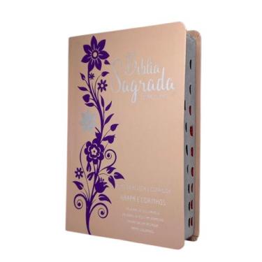 Imagem de Bíblia Florida Com Ramos Rosé E Lilás Feminina Igreja Universal Capa P