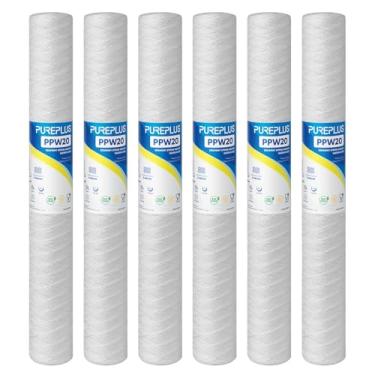 Imagem de Filtro de sedimentos para toda a casa, 5 mícrons, 6,3 x 50,8 cm, para água de poço, cartuchos de substituição, pacote com 6