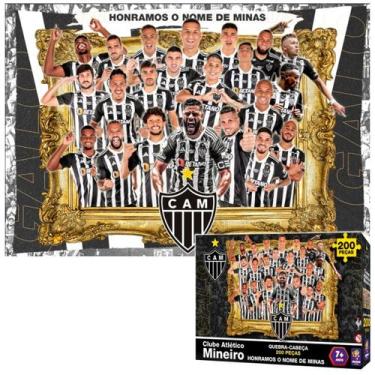 Imagem de Quebra Cabeça Atletico Mineiro Elenco Galo Time CAM 200 Pçs - Mimo, Co