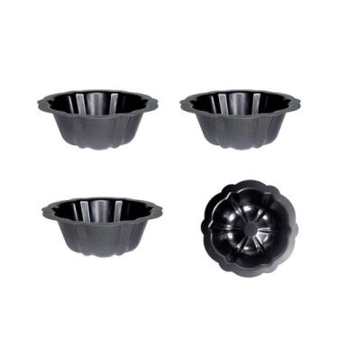 Imagem de Forma Antiaderente Mini Bolo 190ml Mufin Pudim Assadeira 4un - CASACHA