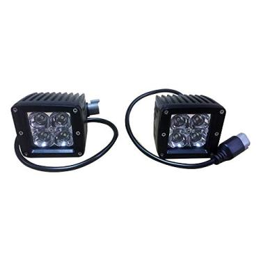 Imagem de SUENHXE Luz de trabalho LED6477 LED 1 par 20W holofotes luz de emergência com proteção cromada quadrada com chicote de fios 10-30VDC