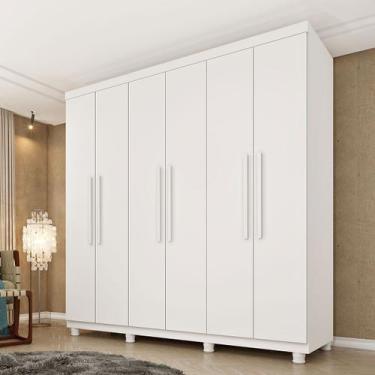 Imagem de Guarda-Roupa Casal Lagos 6 Portas 4 Gavetas 31292 Neve - Tcil Móveis, 