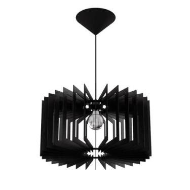 Imagem de Luminária Minimalista Com Fiação Completa Em MDF Cru Modelo Novo - MV 