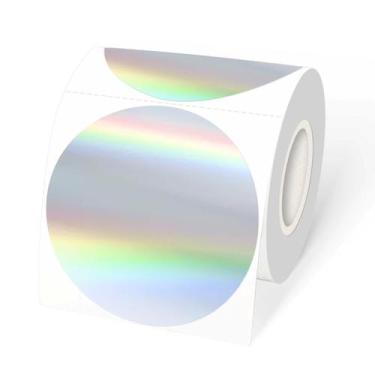 Imagem de Adesivos Térmicos Holográficos YEGAWEN - Etiquetas Redondas Imprimívei