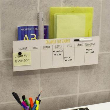 Imagem de Quadro Planejamento Semanal Magnético com Porta Documentos - Geguton