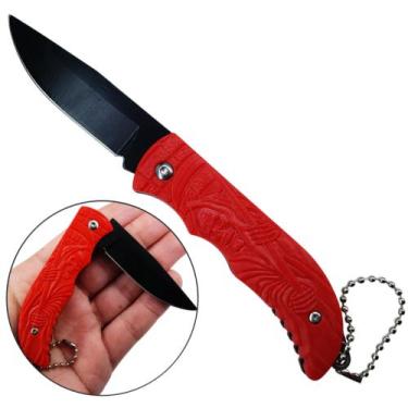 Imagem de Canivete com Lâmina de Aço Inoxidável 7cm, Estampa de Caveira e Cabo R