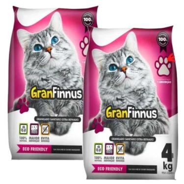 Imagem de Kit 2 Areia Higienica Para Gatos Gran Finnus Total 8kg - ARGIPET