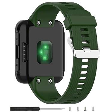 Imagem de Meifox Compatível com pulseira Garmin Forerunner 35, pulseiras de substituição de silicone Solf para relógio Garmin Forerunner 35 (verde1)
