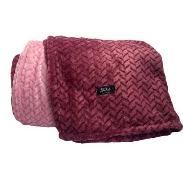 Imagem de Cobertor King LK Luxo Jolitex 3SJ 2,20x2,4m Vinho Degradê