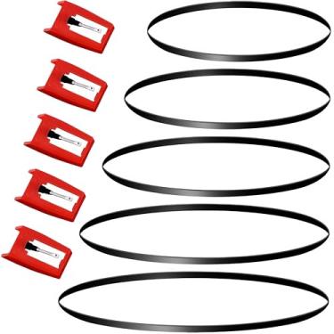 Imagem de 10 peças de cinto toca-discos com conjunto de cartuchos de toca-discos de substituição diferentes especificações quadradas fita cassete gravador de máquina gravador de borracha agulha de substituição