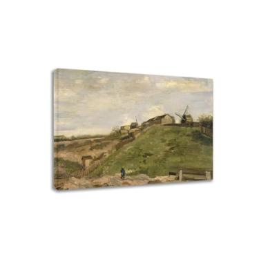 Imagem de "The hill of Montmartre with stone quarry" By van Gogh Famous Paintings Print on Canvas van Gogh Reproduções de pintura a óleo Arte de parede em tela para sala de estar 70 x 91 cm emoldurada