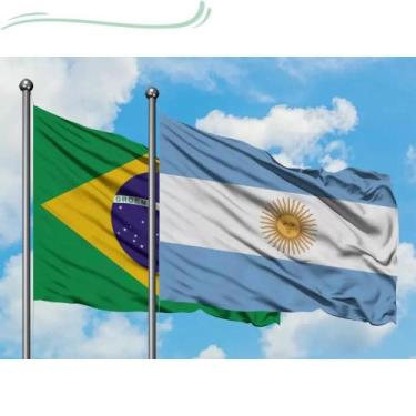 Imagem de Kit 2 Bandeiras  Brasil + Argentina 150x90 Copa do Mundo - Max Bandeir