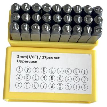 Imagem de Bothyi Ferramenta de carimbo de metal Conjunto de letra de metal Conjunto de jóias profissionais Fazendo números impressos para gravura de couro com gravura, Maiúsculas