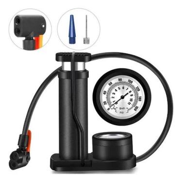 Imagem de Bomba Ar De Pé Para Pneu Bike Bola Moto Com Manômetro - oem