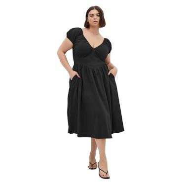 Imagem de City Chic Shelby Midi feminino, Preto, 25 Plus Size