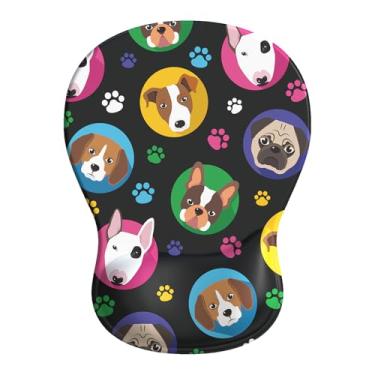 Imagem de BOCHEERY Tapete de mouse confortável com descanso de pulso em gel, mouse pad ergonômico para alívio da dor, superfície de suporte de pulso suave e base de poliuretano antiderrapante para computador