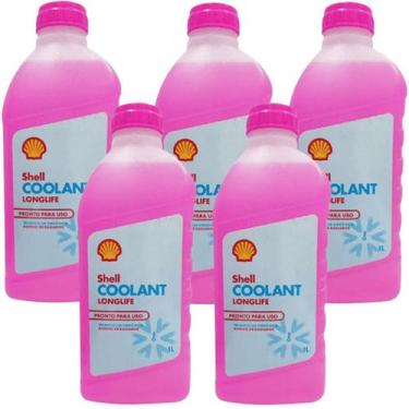 Imagem de Kit 5 Aditivo De Radiador Shell Coolant Rosa Pronto Uso 1l - Altese Co