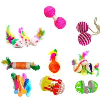 Imagem de Kit Brinquedos Para Gato - 9 Peças - Nicapet