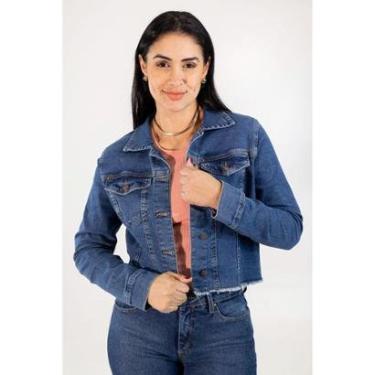Imagem de Jaqueta Jeans Azul Feminina Barra Desfiada Anticorpus-Feminino