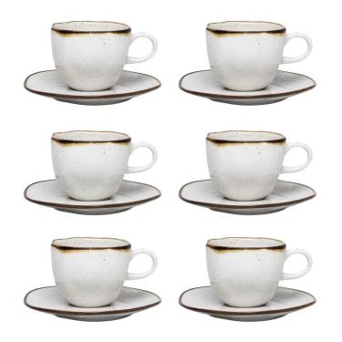 Imagem de Conjunto De Xícara De Chá Com Pires 06 Peças Ryo Maresia Oxford