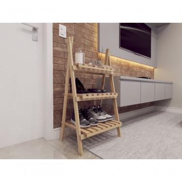 Imagem de Estante Sapateira Madeira Triplo Dobravel Organizadora