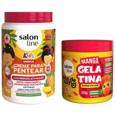 Imagem de Kit Kids Manga Volume com Creme Cachinhos Ativados 1Kg e Gelatina Supe
