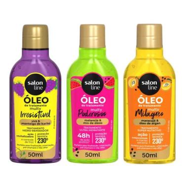 Imagem de Kit com 3 Óleos de Tratamento Multy Uva, Melancia e Maracujá Salon Lin